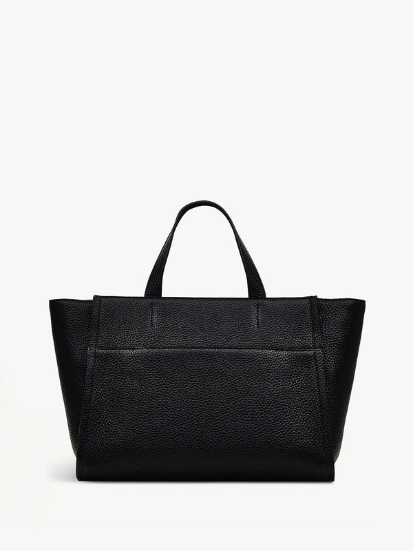 Medium Oak Black Street Saddle Leather Grab Bag