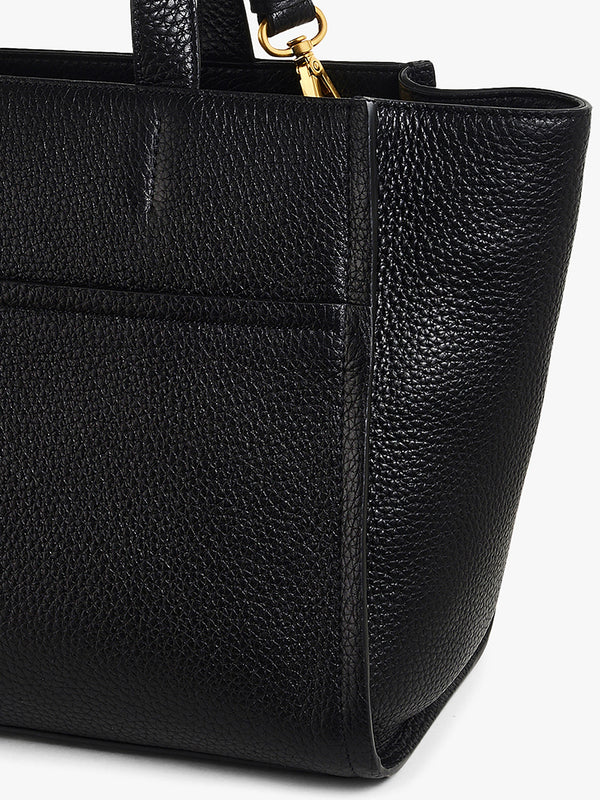 Medium Oak Black Street Saddle Leather Grab Bag