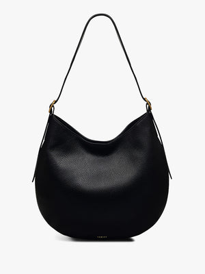 Kensington Place Black Leather Shoulder Bag