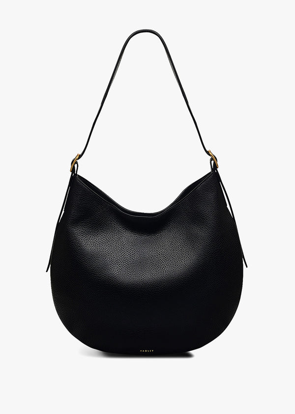 Kensington Place Black Leather Shoulder Bag