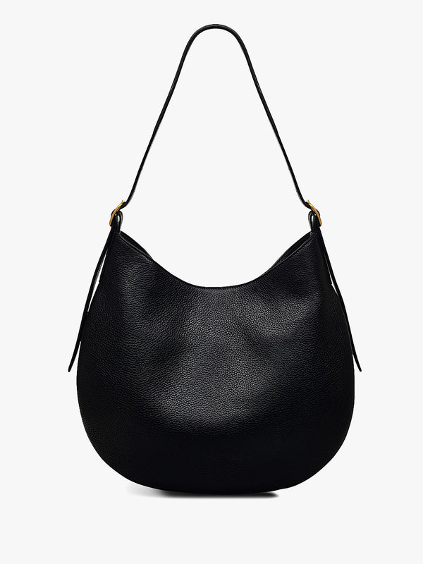 Kensington Place Black Leather Shoulder Bag