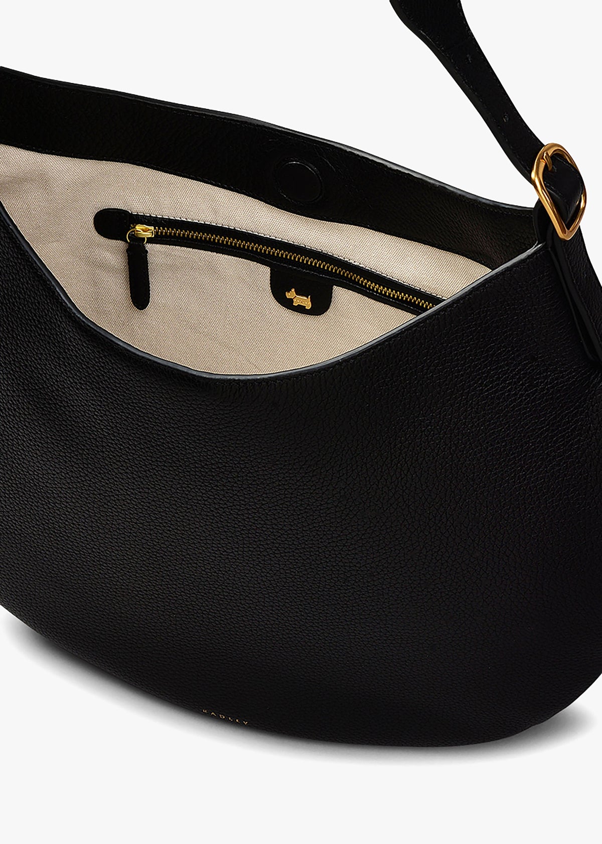 Kensington Place Black Leather Shoulder Bag