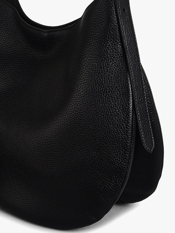 Kensington Place Black Leather Shoulder Bag