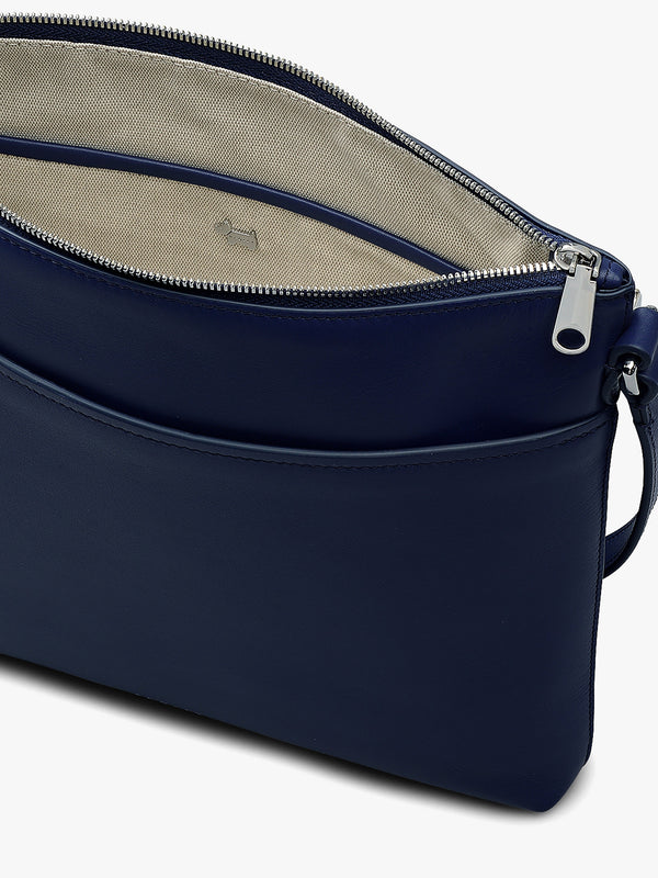 Large Pockets Top Zip NS Evenfall Leather Cross-Body Bag