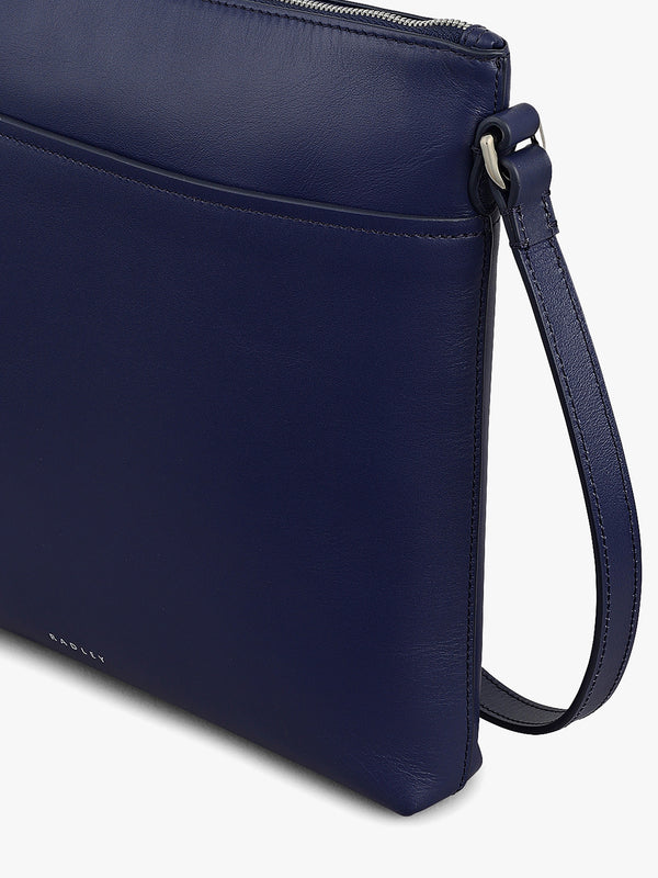 Large Pockets Top Zip NS Evenfall Leather Cross-Body Bag