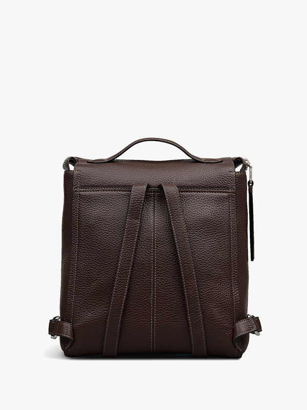 Small Oak Street Dark Oak Leather Backpack
