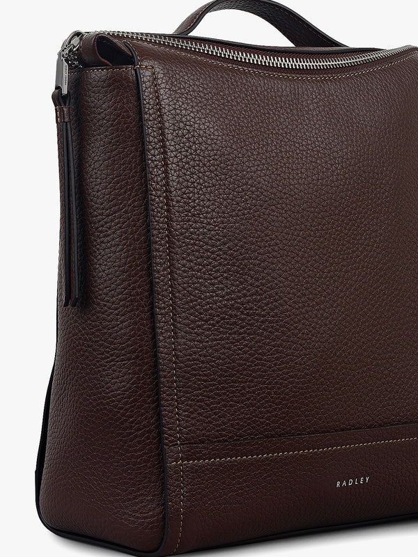 Small Oak Street Dark Oak Leather Backpack