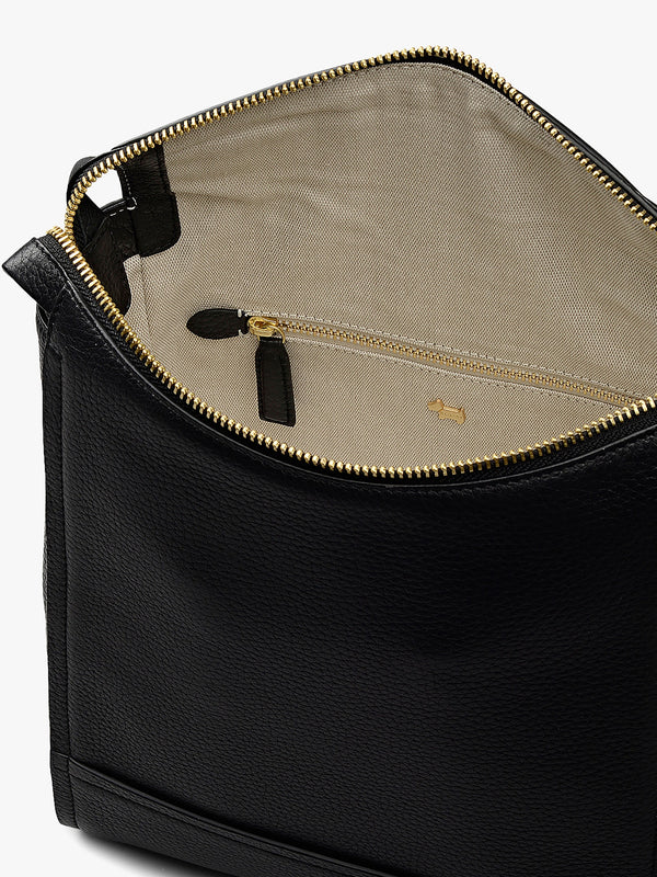 Small Oak Street Black Leather Backpack