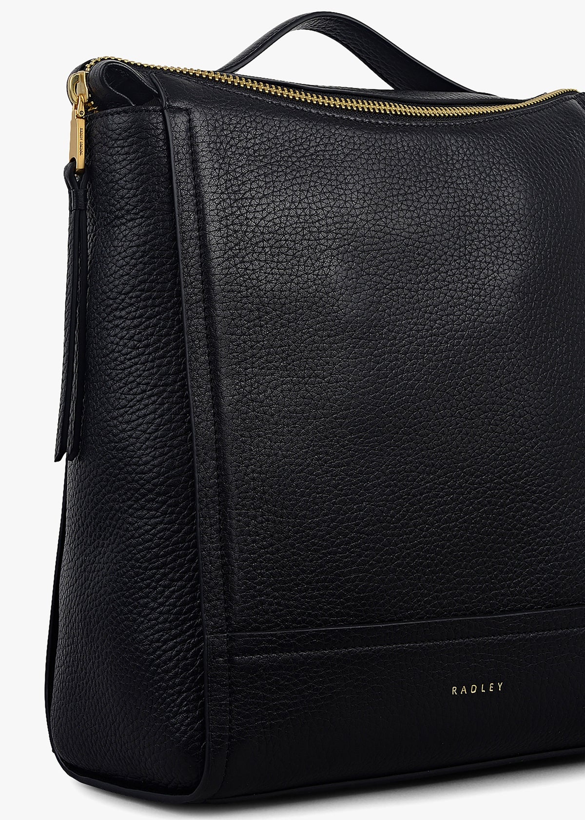 Small Oak Street Black Leather Backpack