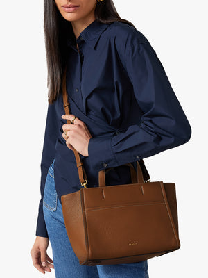 Medium Oak Tan Street Saddle Leather Grab Bag