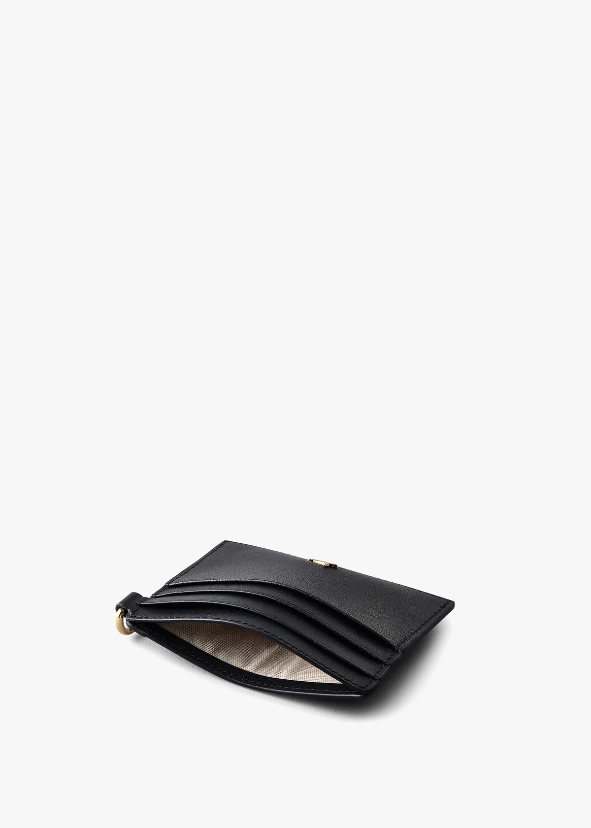 Small Pockets Black Leather Card Holder