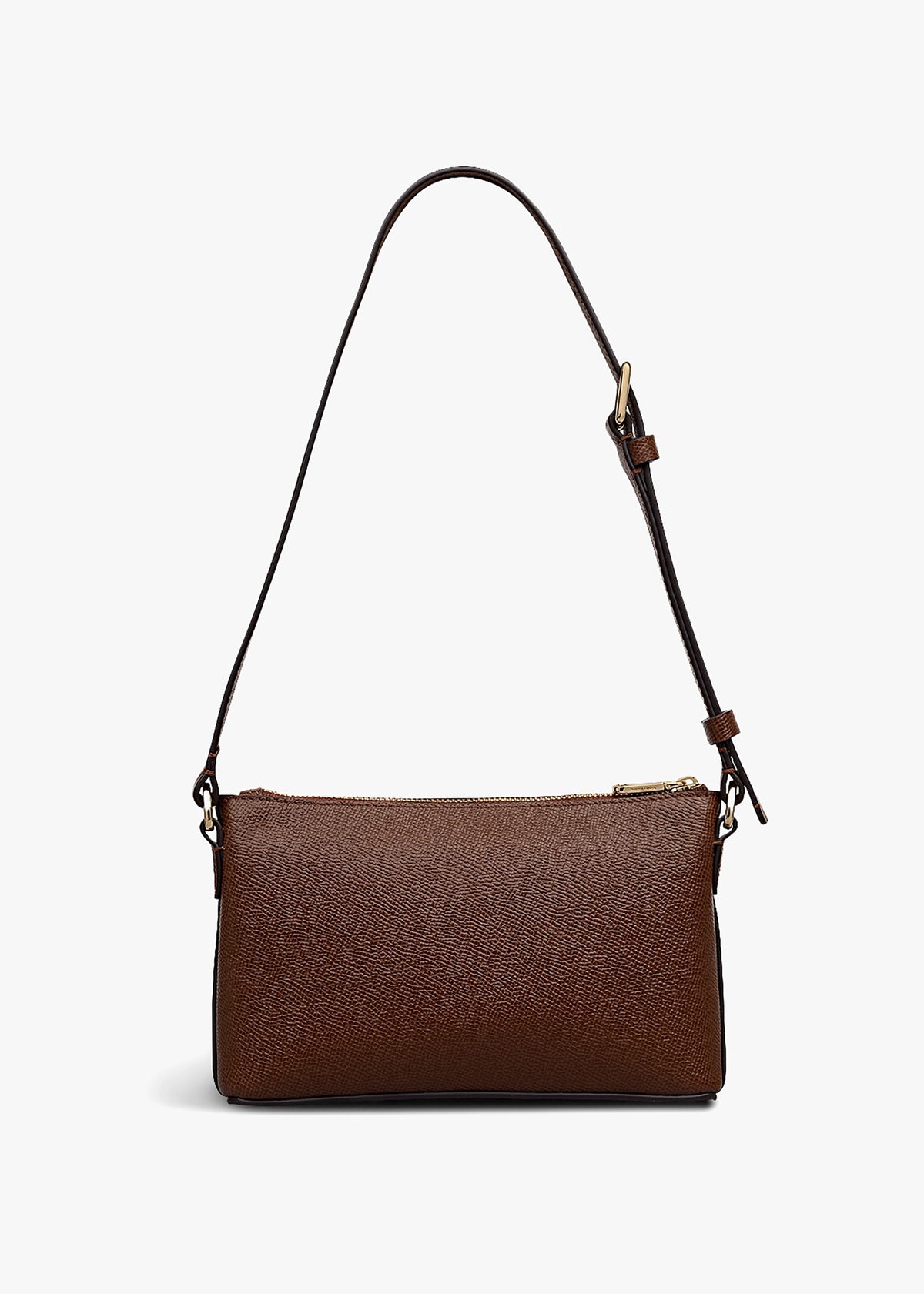 Mini Pockets Top Zip EW Chocolate Leather Shoulder Bag