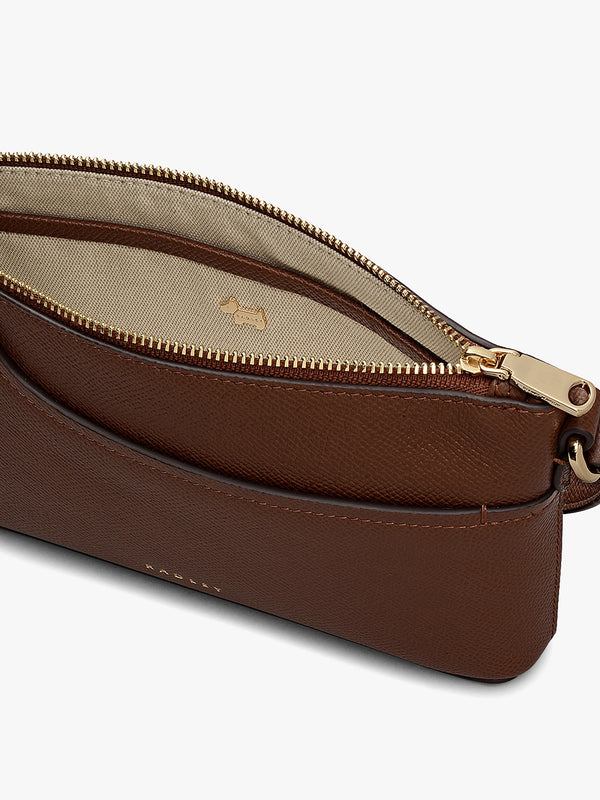 Mini Pockets Top Zip EW Chocolate Leather Shoulder Bag