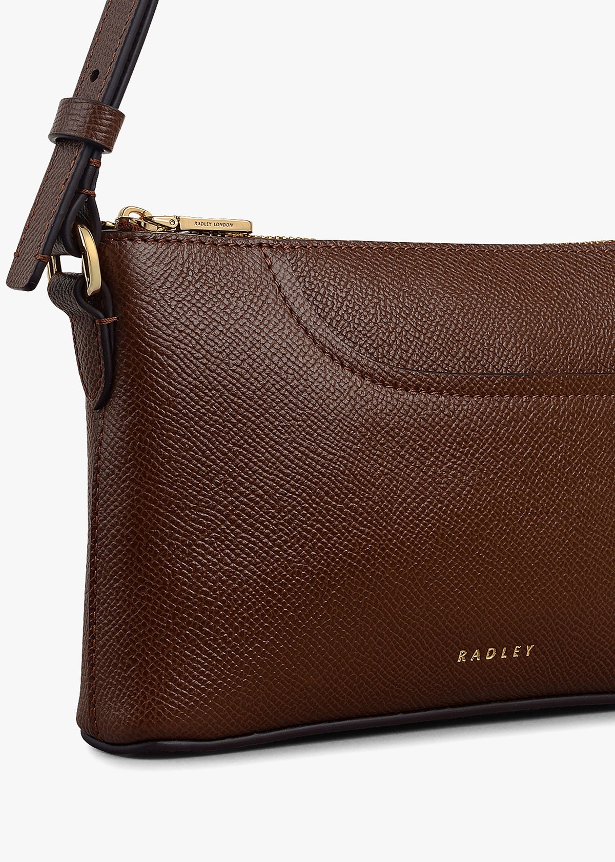 Mini Pockets Top Zip EW Chocolate Leather Shoulder Bag