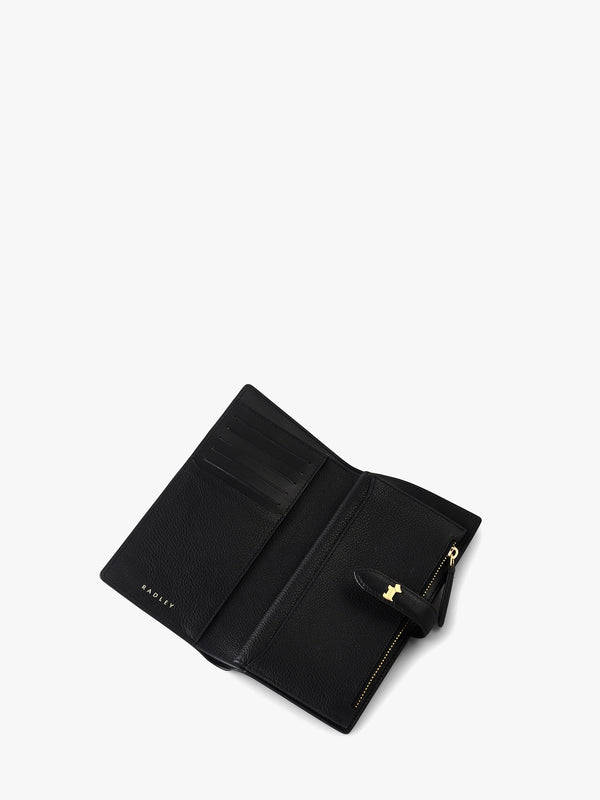 Large Willis Street Bifold Matinee Black Leather Wallet