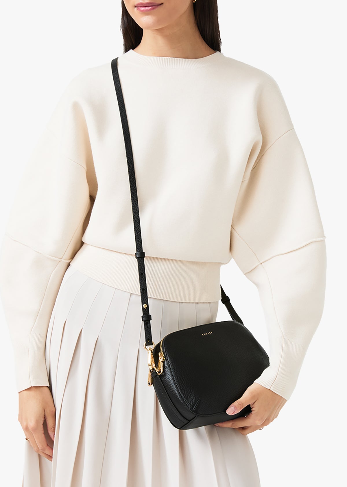 Medium Dukes Place Black Leather Cross-Body Bag