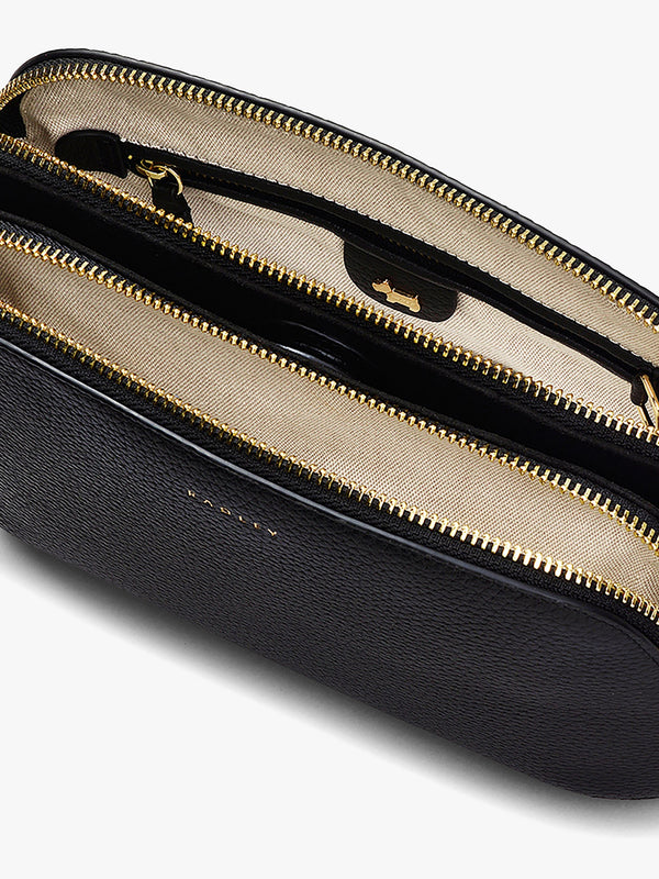 Medium Dukes Place Black Leather Cross-Body Bag