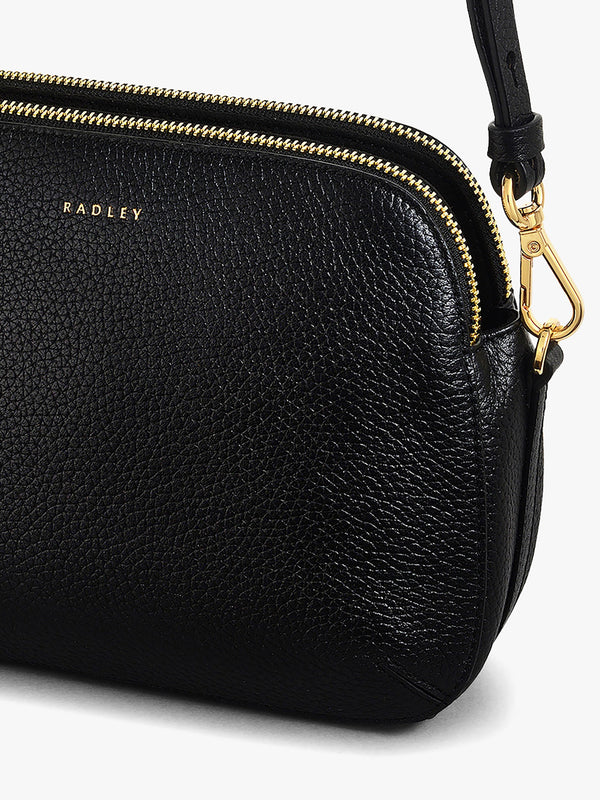 Medium Dukes Place Black Leather Cross-Body Bag