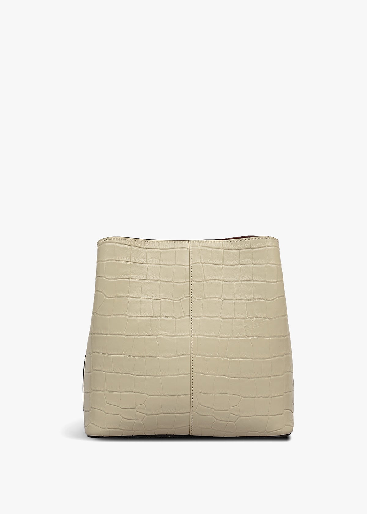 Dukes Place Moc Croc Medium Compartment Snow Leather Cross-Body Bag