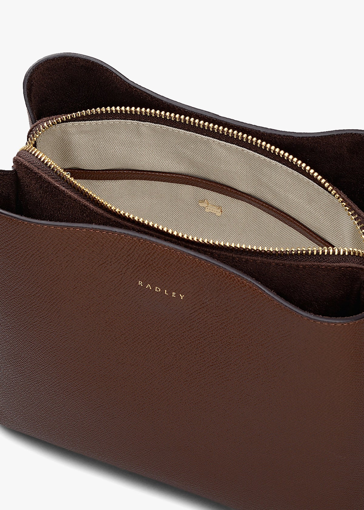 Dukes Place Medium Compartment Textured Chocolate Leather Cross-Body Bag