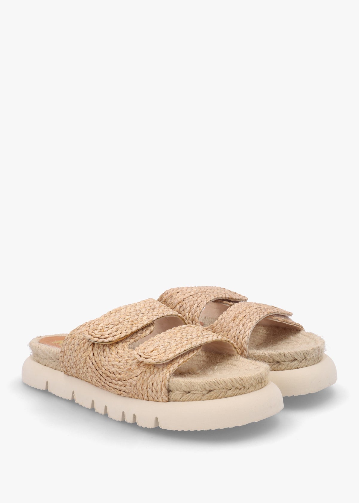 Tayberry Natural Raffia & Jute Chunky Flat Mules