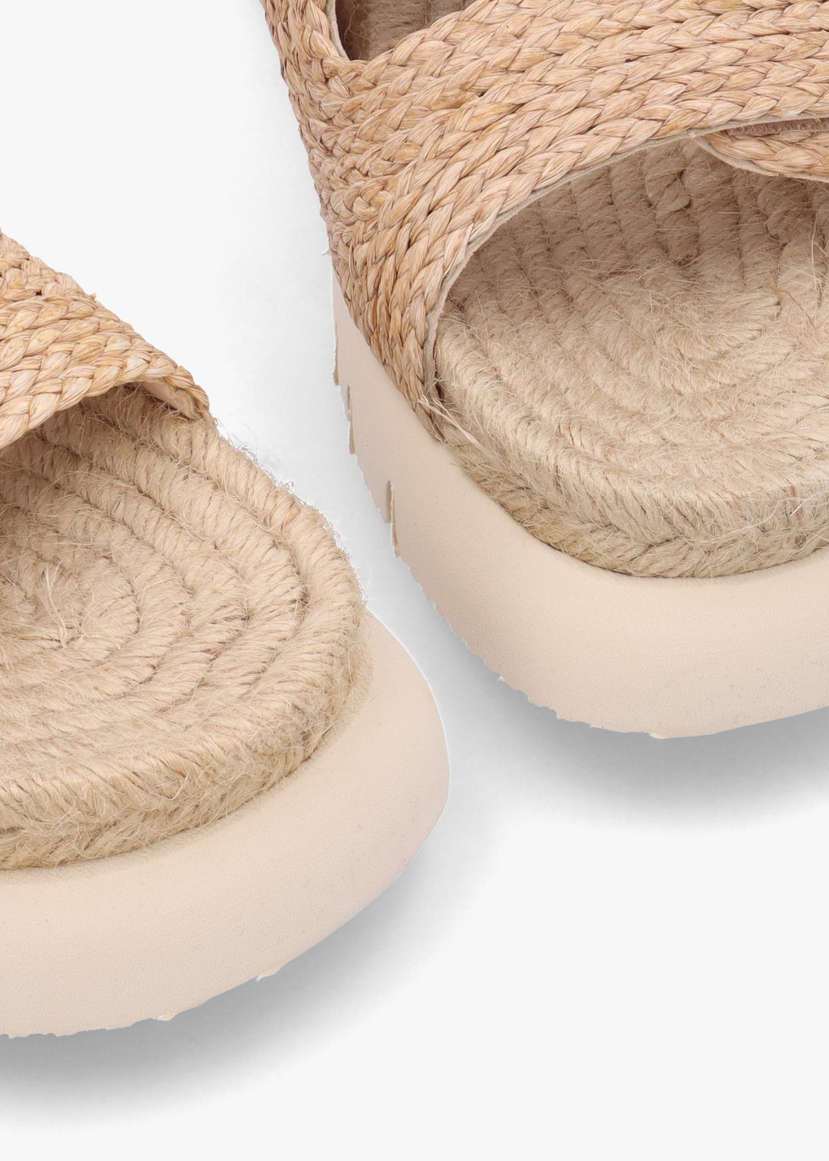 Tayberry Natural Raffia & Jute Chunky Flat Mules