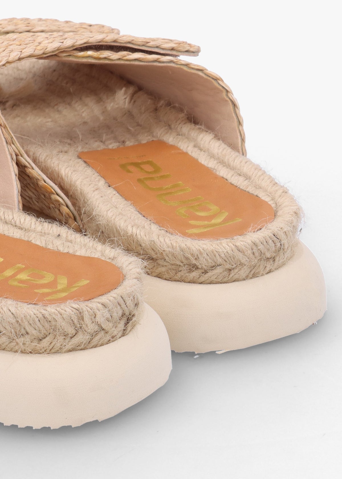 Tayberry Natural Raffia & Jute Chunky Flat Mules