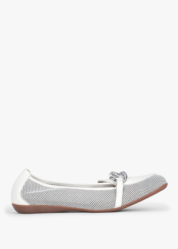 Ballad White Mesh & Leather Pumps