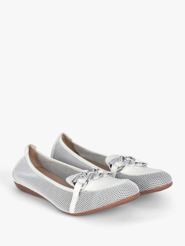 Ballad White Mesh & Leather Pumps