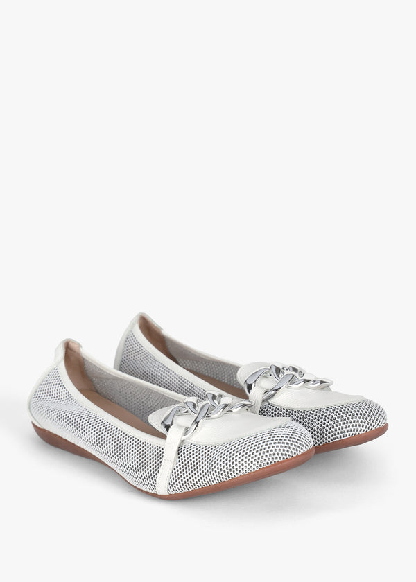 Ballad White Mesh & Leather Pumps