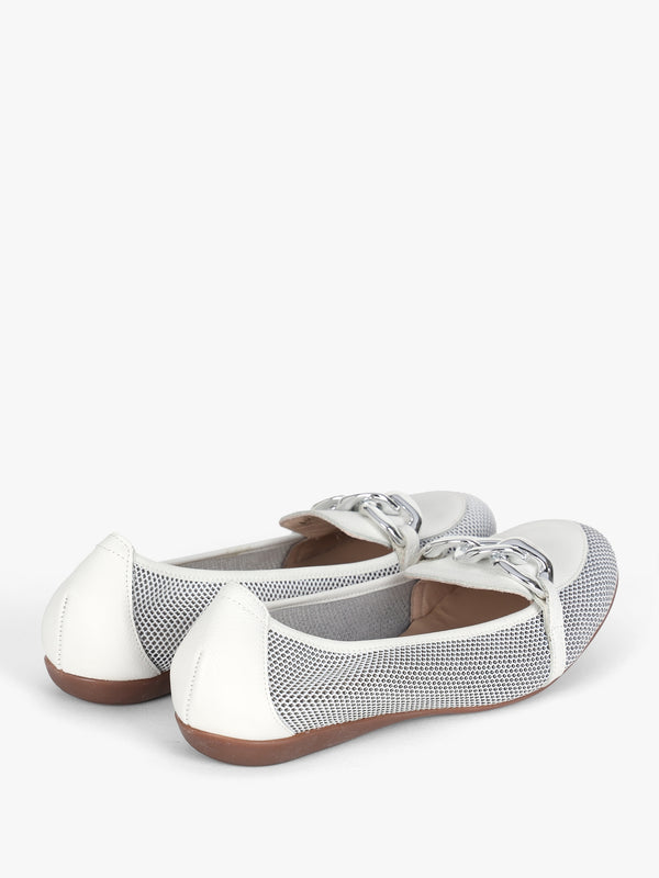 Ballad White Mesh & Leather Pumps