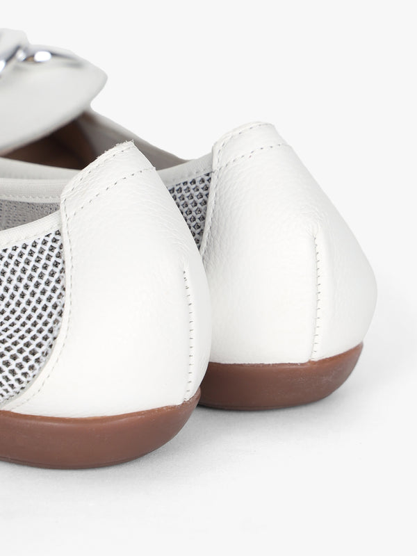 Ballad White Mesh & Leather Pumps