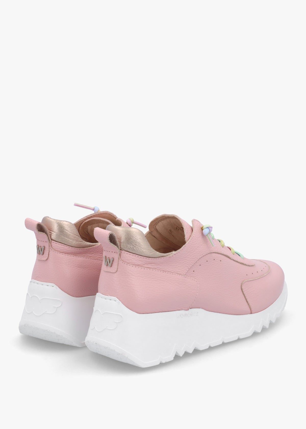 Cappella Pink Leather Low Wedge Trainers