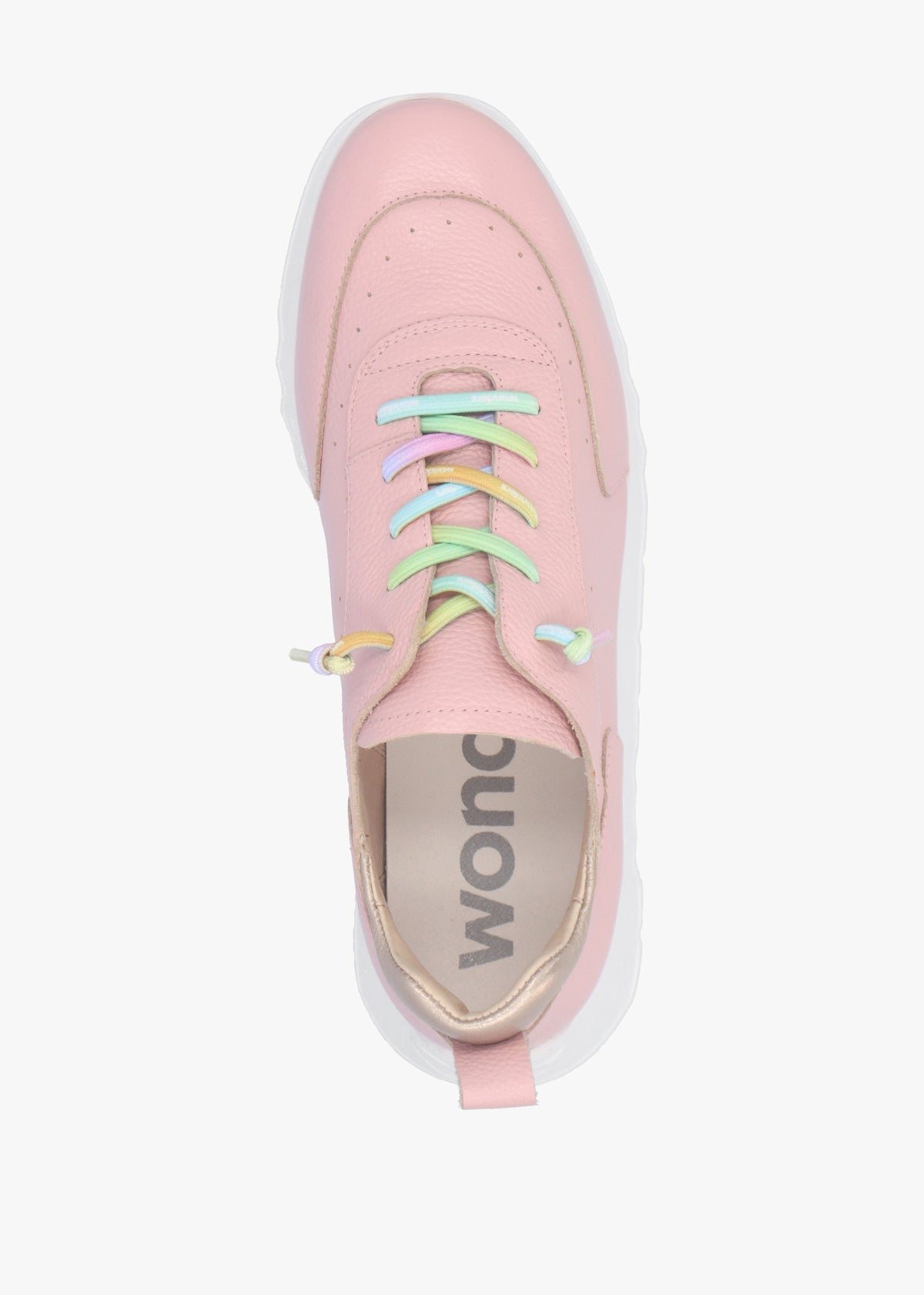 Cappella Pink Leather Low Wedge Trainers