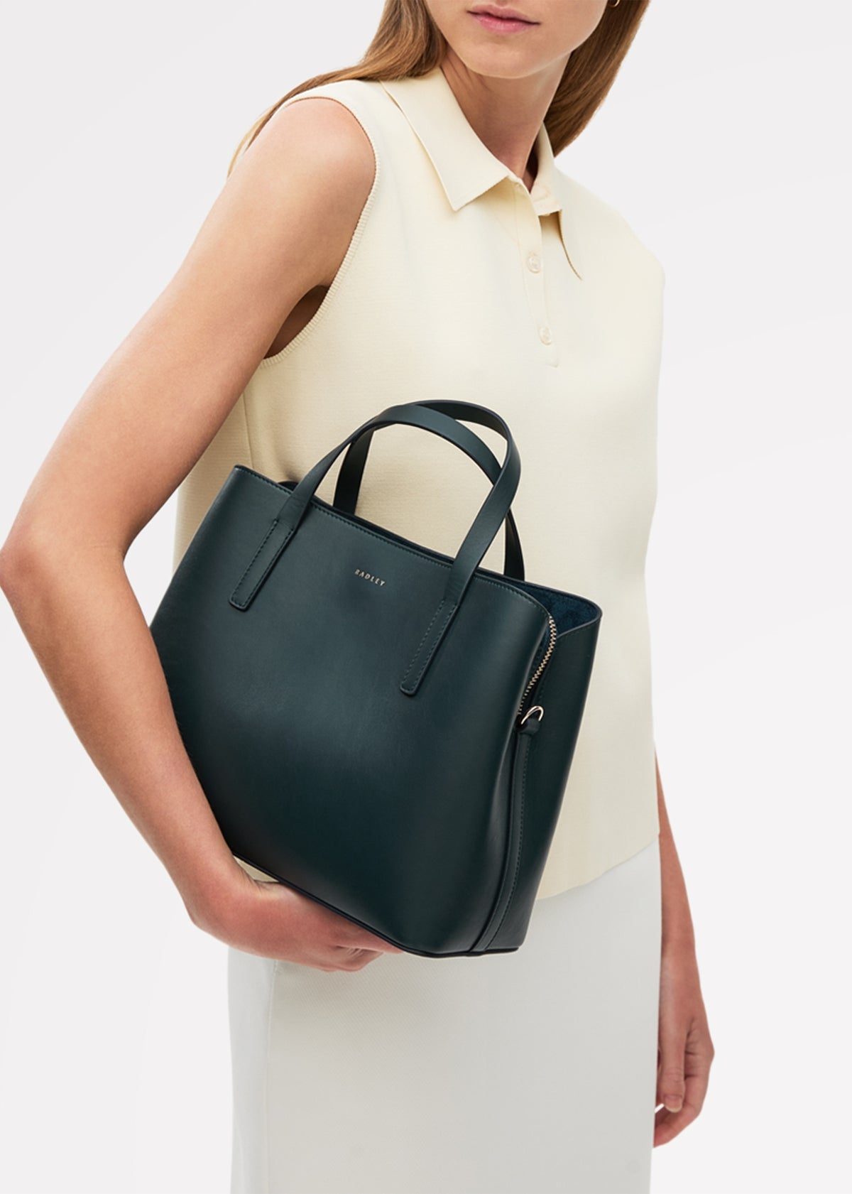 Medium Dukes Place Teal Leather Grab Bag