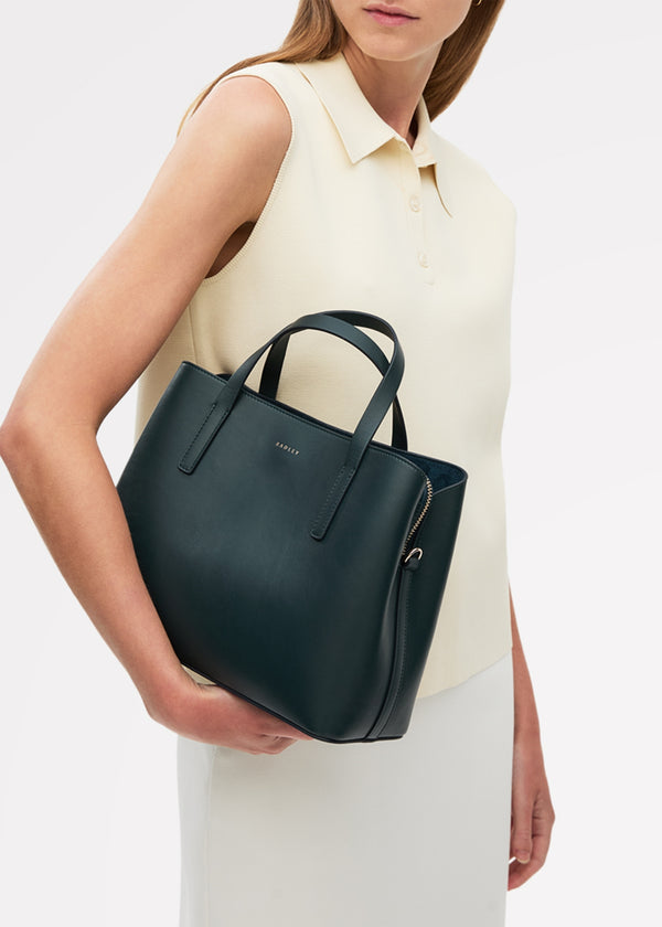 Medium Dukes Place Teal Leather Grab Bag