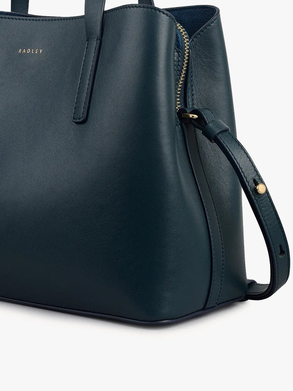 Medium Dukes Place Teal Leather Grab Bag