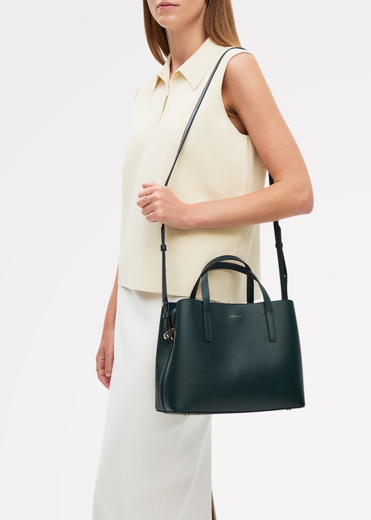 Medium Dukes Place Teal Leather Grab Bag