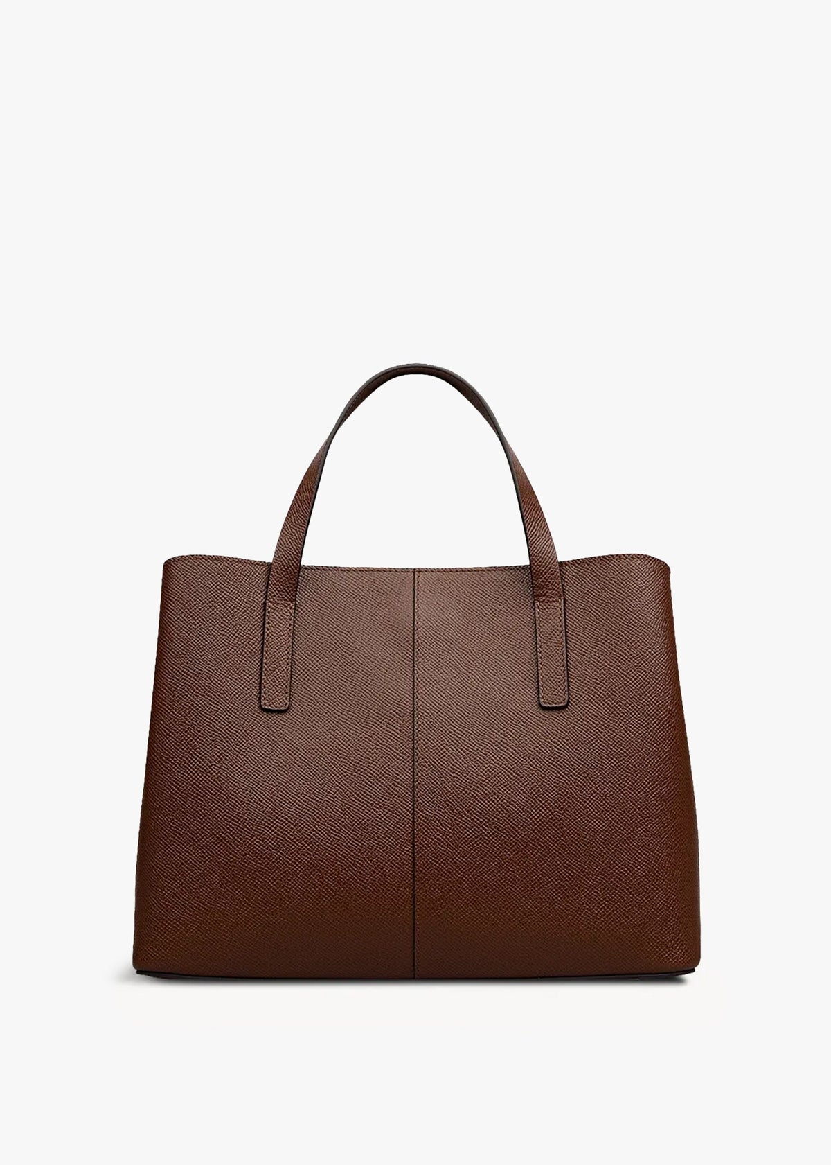 Medium Dukes Place Textured Chocolate Leather Grab Bag