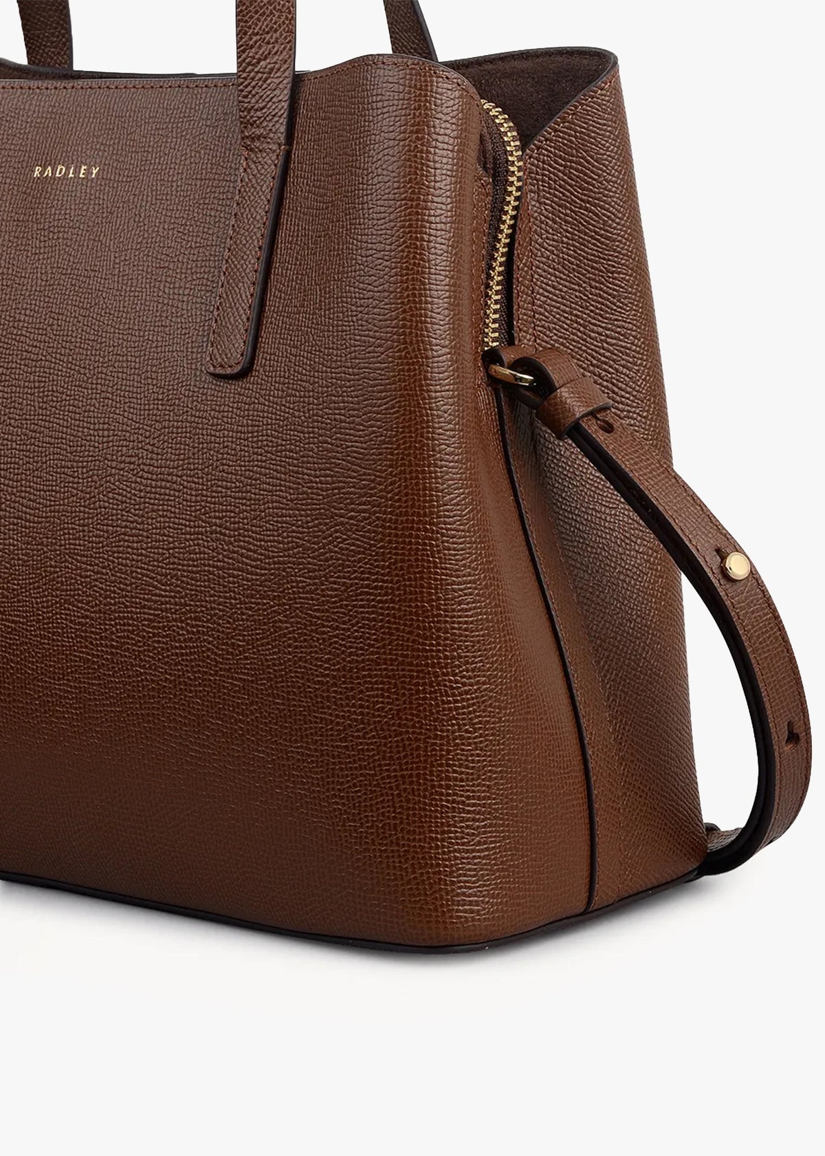 Medium Dukes Place Textured Chocolate Leather Grab Bag
