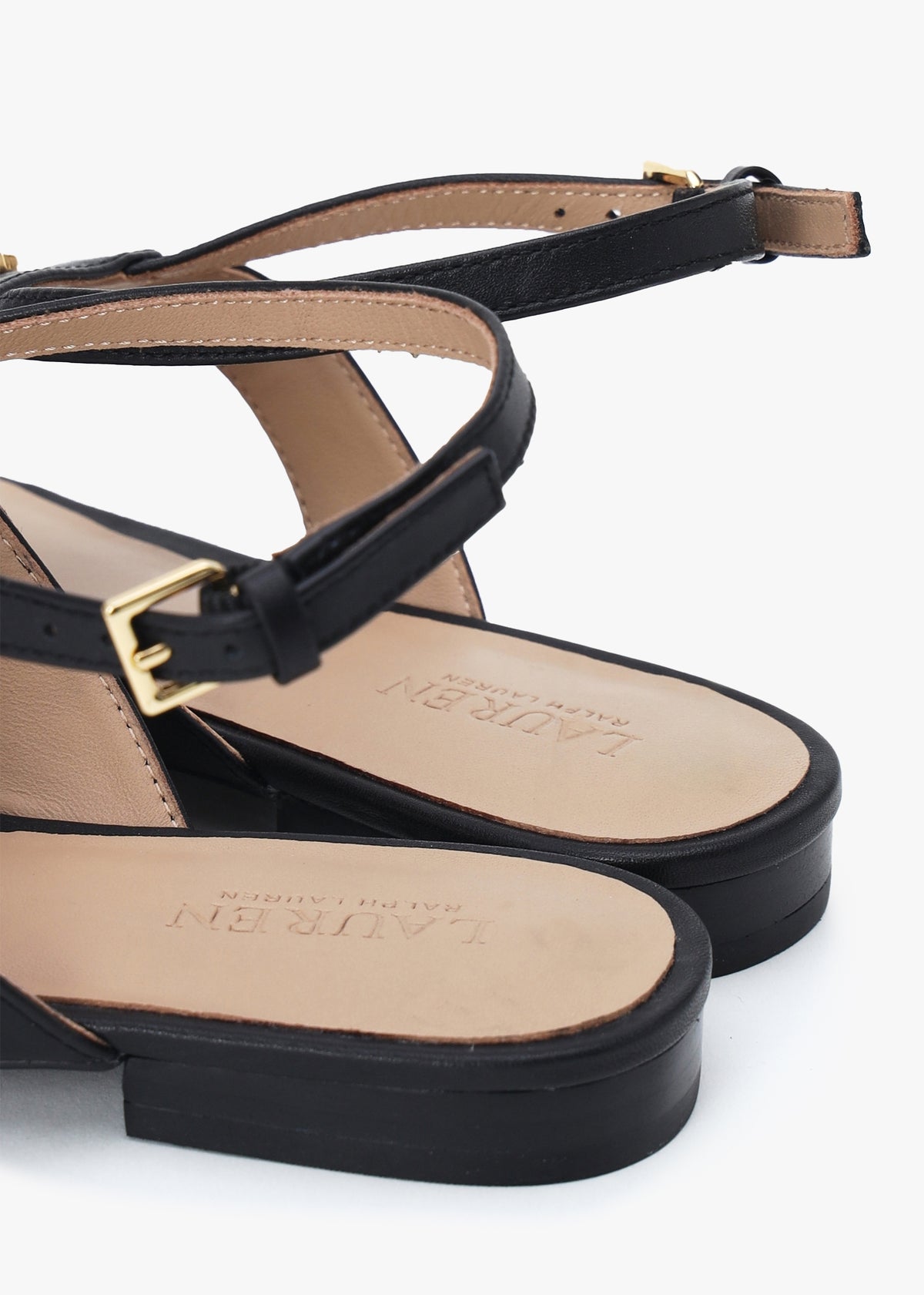 Everley Black Calfskin Leather Toe Post Sandals