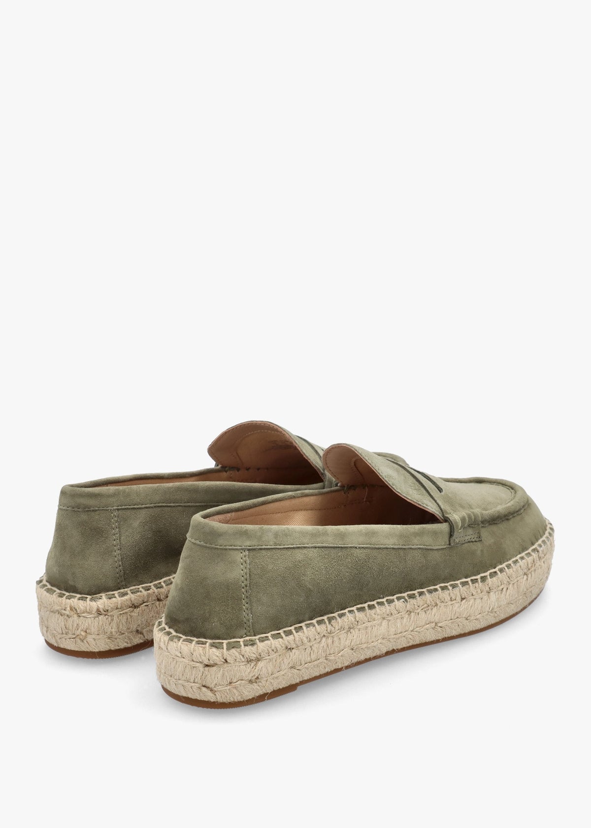 Luize Green Suede Espadrille Loafers