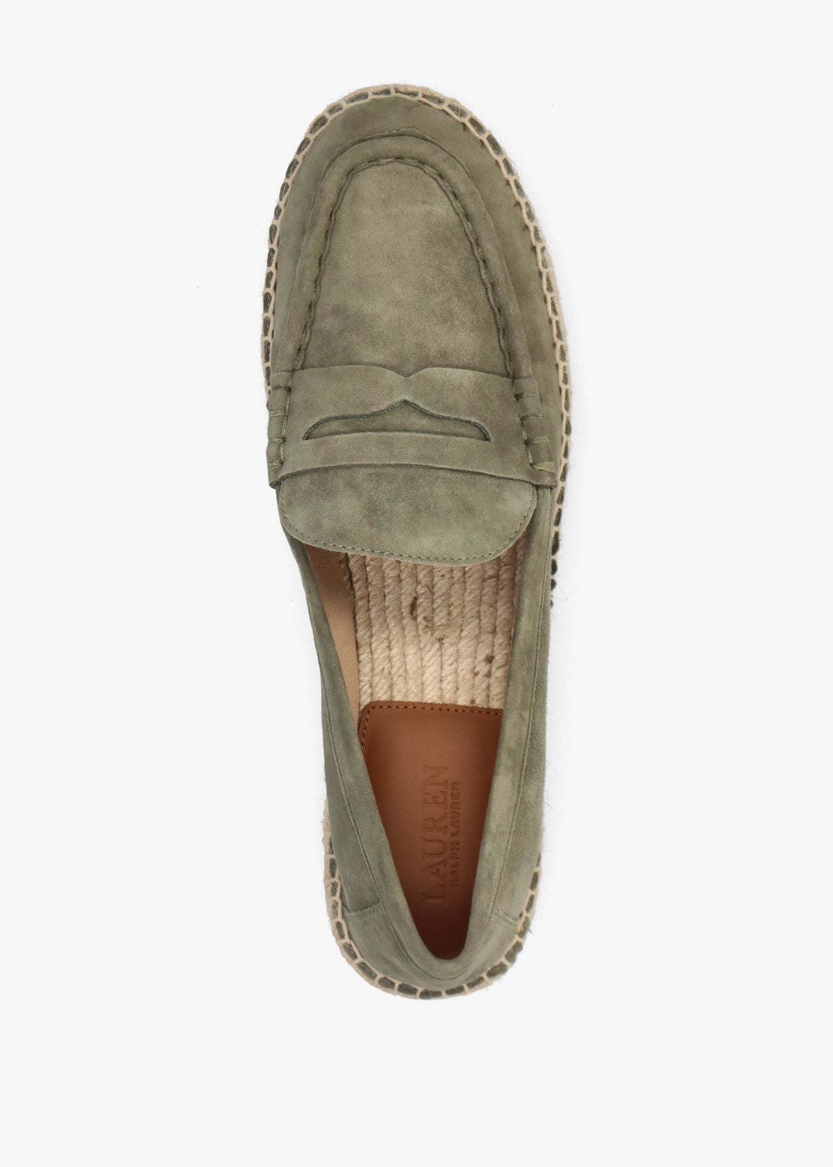 Luize Green Suede Espadrille Loafers