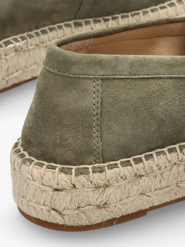 Luize Green Suede Espadrille Loafers