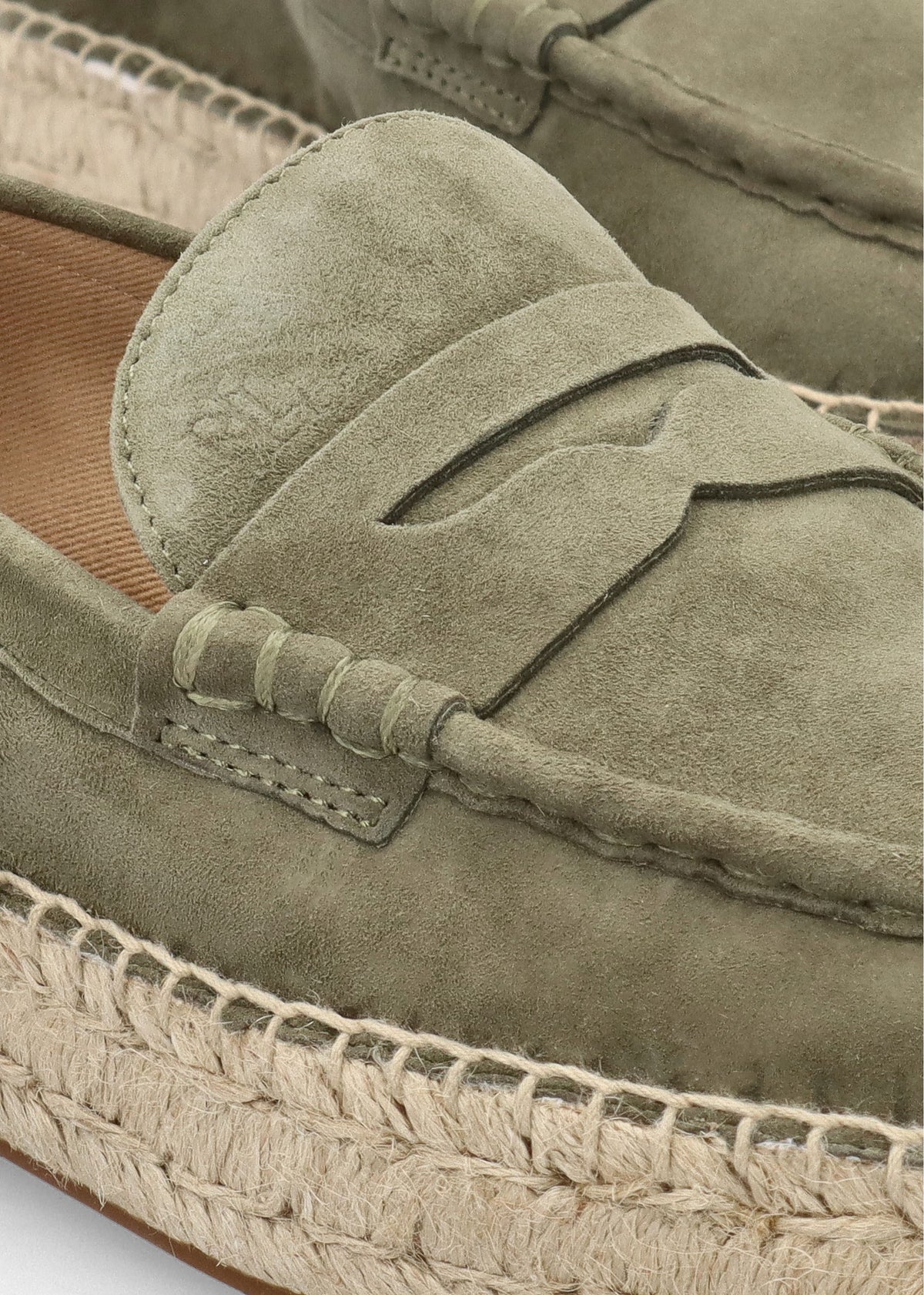 Luize Green Suede Espadrille Loafers