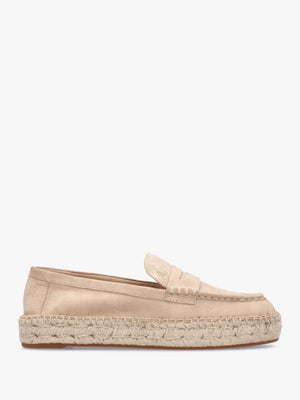 Luize Beige Suede Espadrille Loafers
