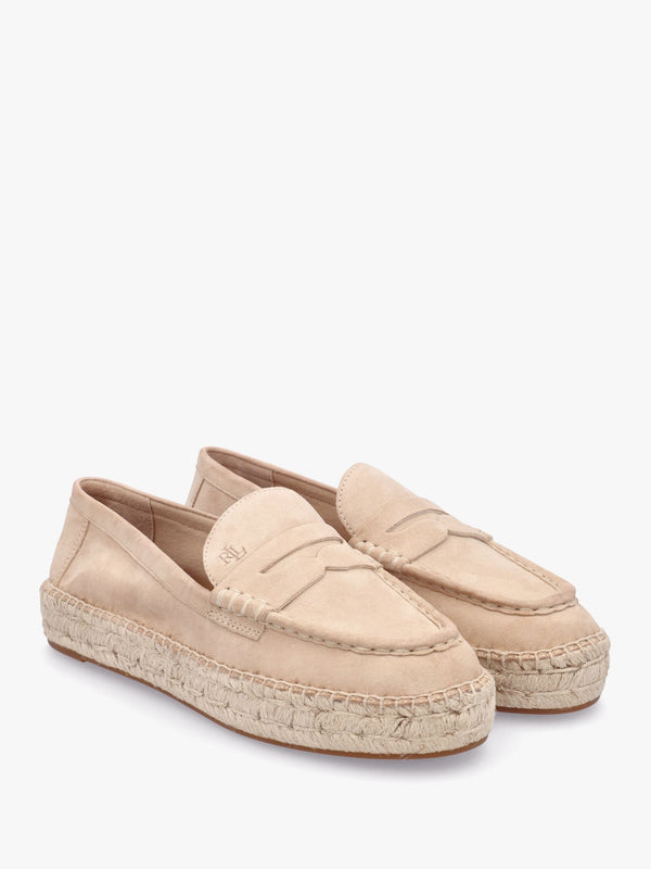 Luize Beige Suede Espadrille Loafers