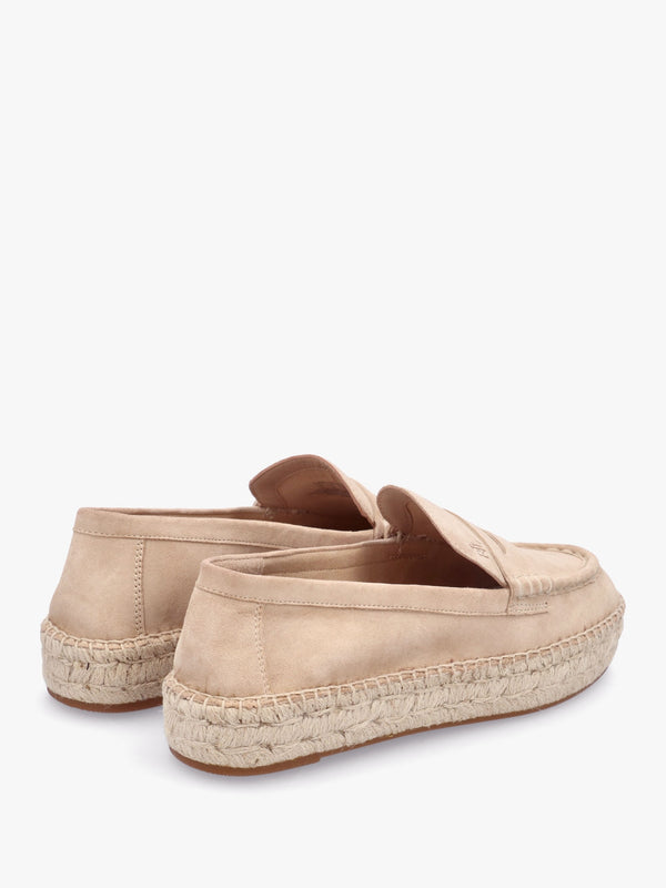 Luize Beige Suede Espadrille Loafers