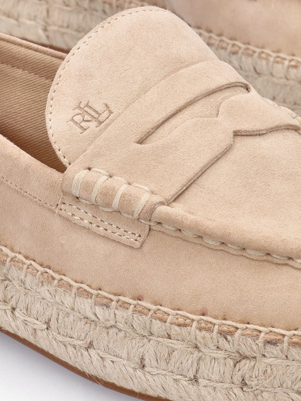 Luize Beige Suede Espadrille Loafers
