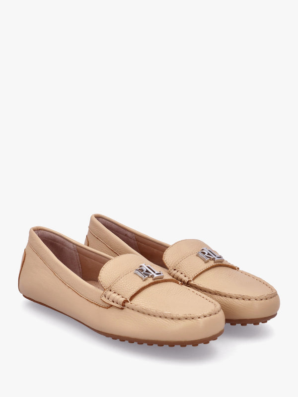 Barnsbury Beige Leather Loafers